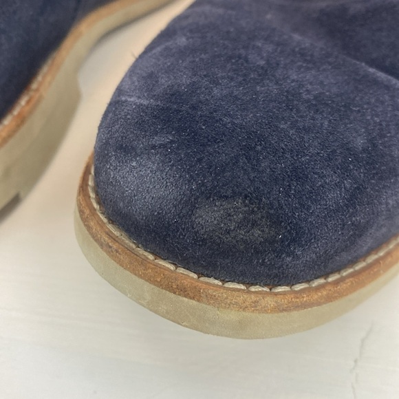 Johnston & Murphy Blue Suede Oxford Shoes Sheepskin - Picture 11 of 12